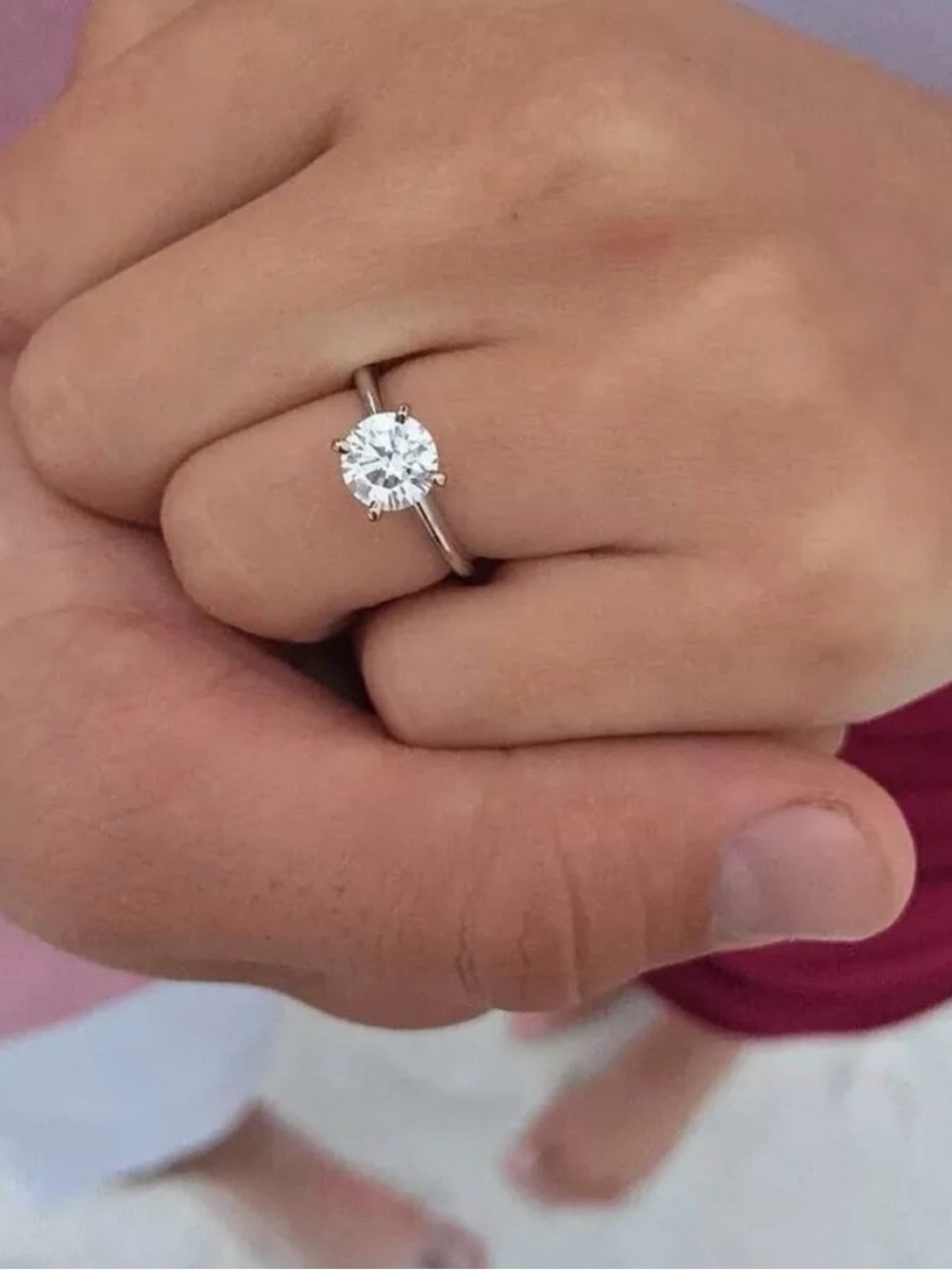 2.00 Ct Round Cut VVS1/D GRA Moissanite Solitaire Engagement Ring 14k White Gold - Picture 4 of 9